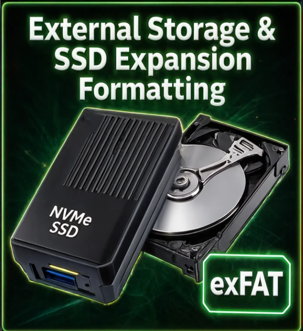 External Storage & SSD Expansion Formatting